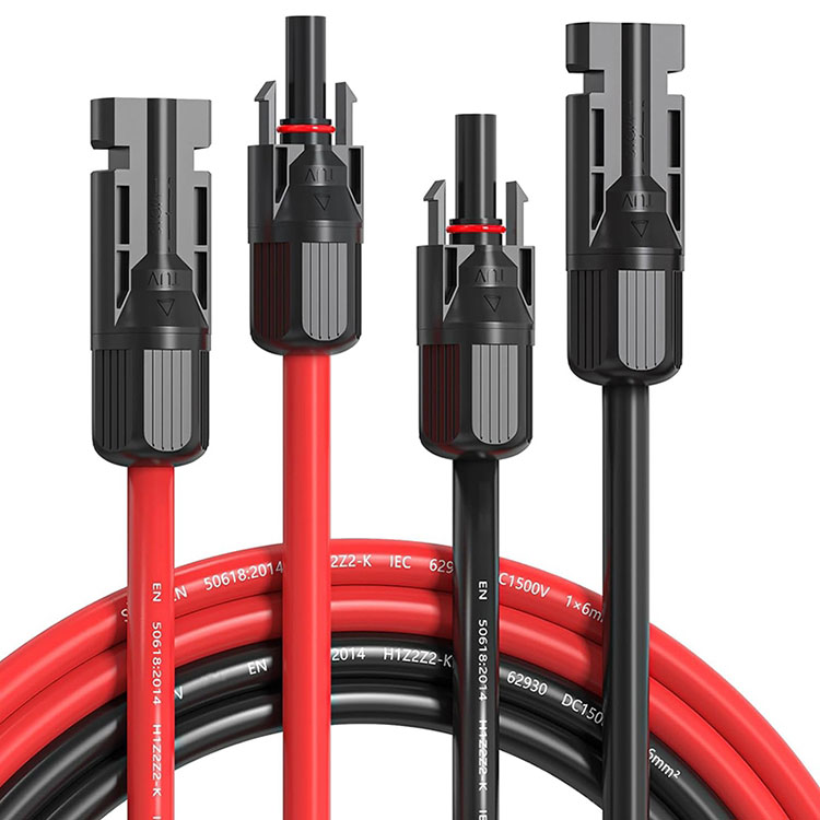 10AWG кабели васеъкунии офтобӣ 50 фут 10 гауҷ кабелҳои панели офтобӣ сим 50 фут