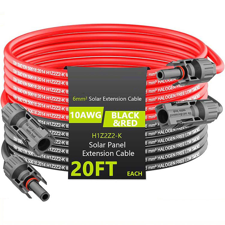 Кабели васеъкунии офтобӣ 20FT 10AWG (6мм2) сими васеъкунии панели офтобӣ